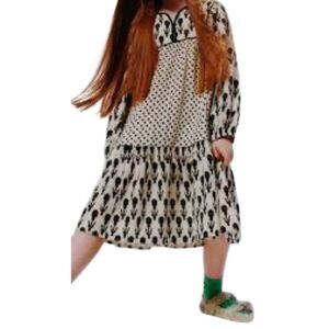Zara girls, NWT long sleeve 100% cotton dress S/10 ￼